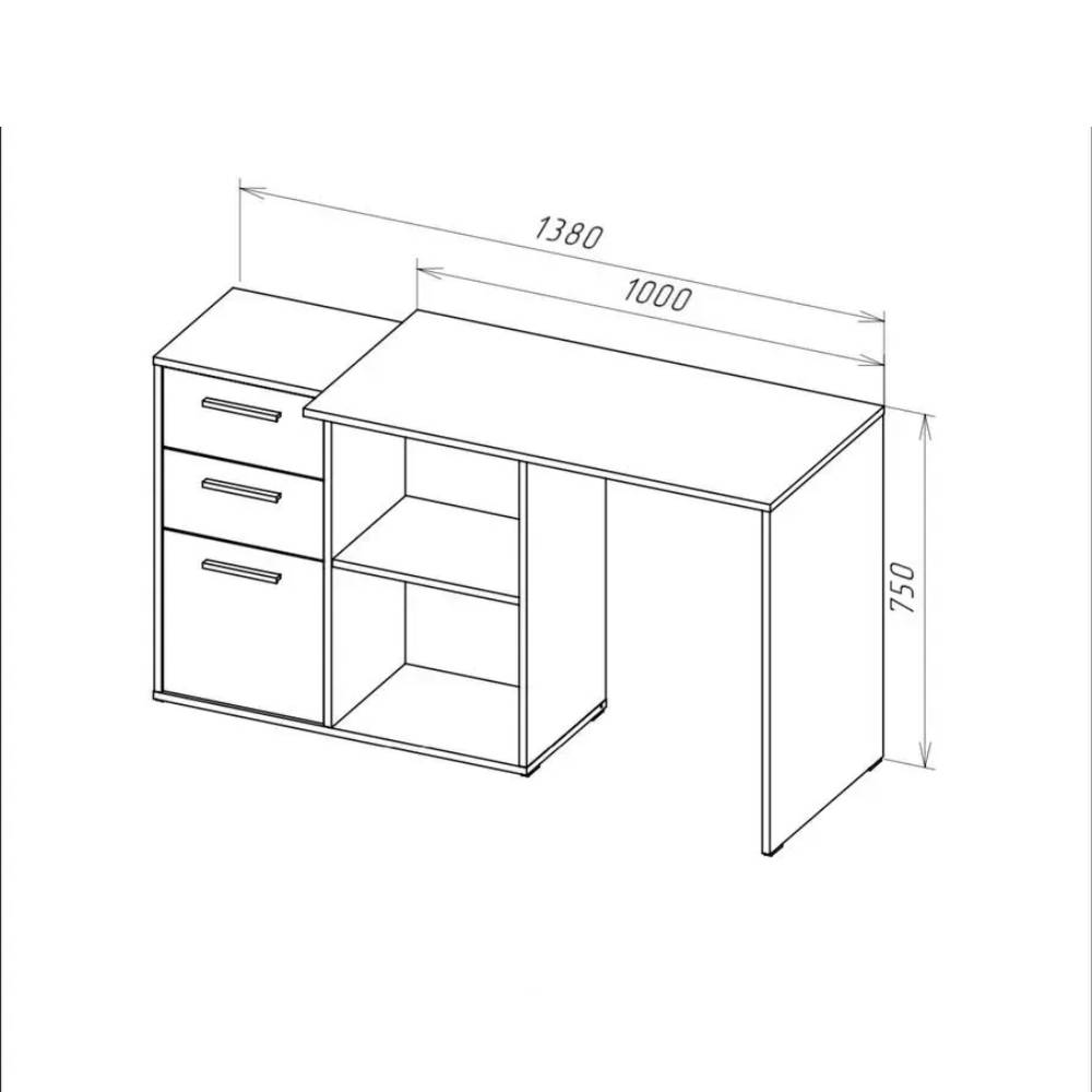 Офисный стол Doros T8 Белый/Графит 100х83х75 (DRS-011891)
