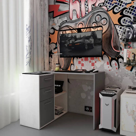 Офисный стол Doros T8 Белый/Графит 100х83х75 (DRS-011891)