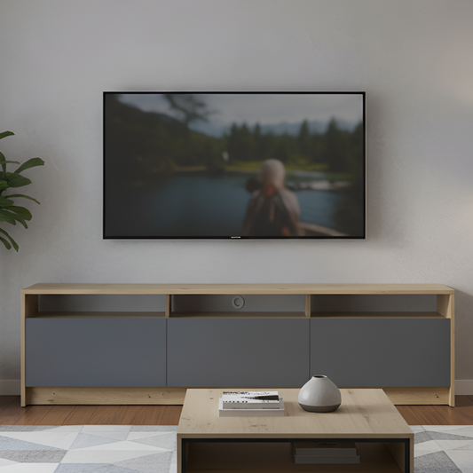 Тумба ТВ Doros U3 Дуб Артизан/Графит ДСП 180х33х43 (DRS-011902)