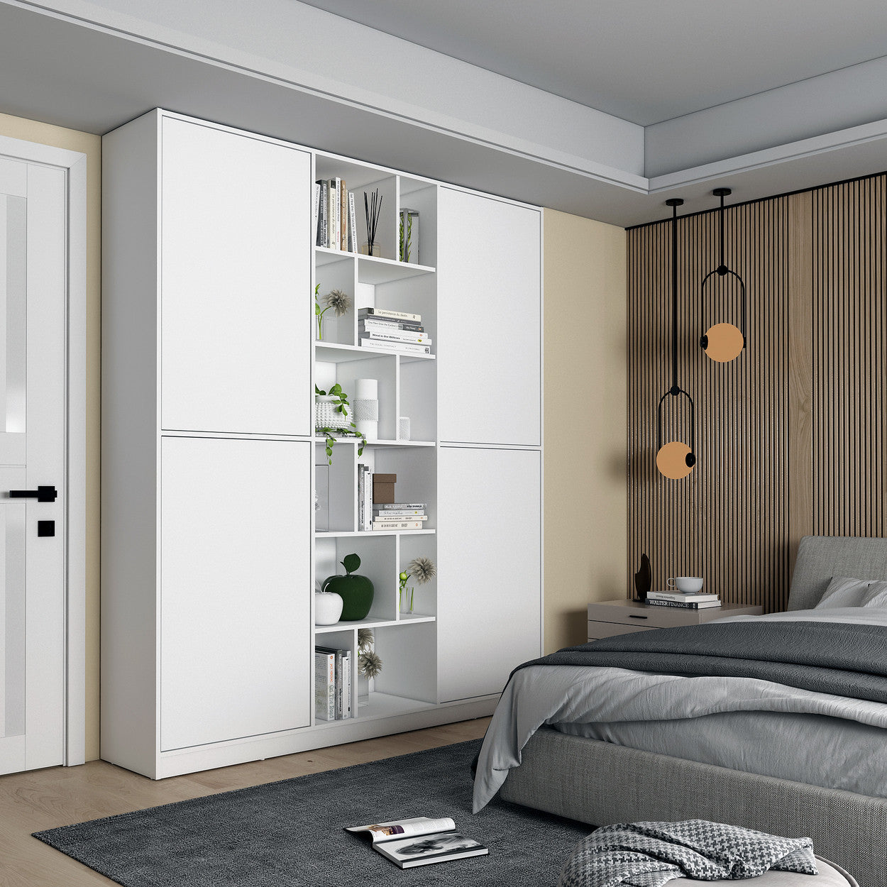 Шкаф для одежды с открытыми полками Doros Морган 180х38,5х210 см Белый (DRS-011219)