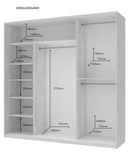 Шкаф-купе Doros Сити Лайт Кашемир 1 ДСП/2 зеркала 225х60х225 (80736380)