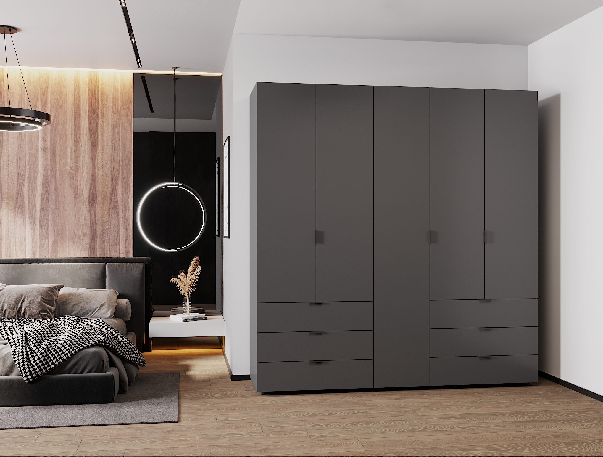 Комплект шкафов для одежды Doros Гелар (2 шт.) 193,7х49,5х203,4 см Графит (DRS-011118)