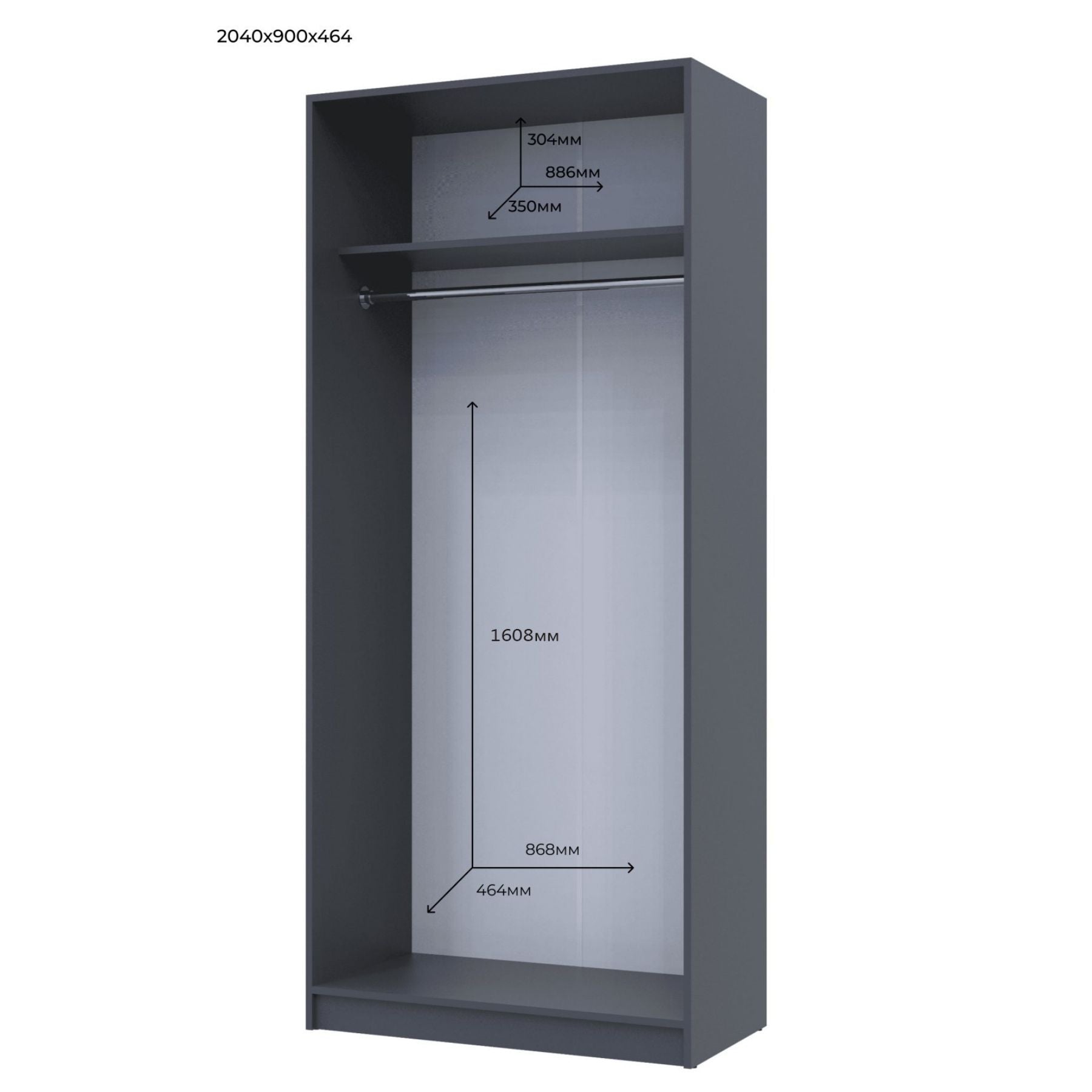 Комплект шкафов для одежды Doros Промо (2 шт.) 180х48х204 см Графит (DRS-011209)