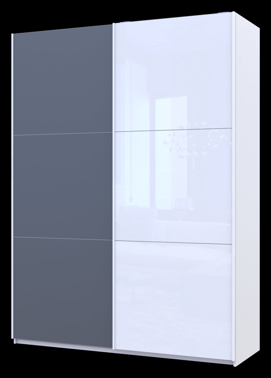 Шкаф-купе двухдверный Doros G-Caiser 180х60х240 см Белый/Графит/1 Скло (DRS-011019)