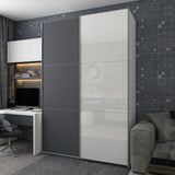Шкаф-купе двухдверный Doros G-Caiser 180х60х240 см Белый/Графит/1 Скло (DRS-011019)