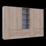 Шкаф для одежды Doros Гелар Дуб сонома 3+3ДСП с пеналом 292.4х49.5х203.4 (DRS-011925)