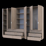 Шкаф для одежды Doros Гелар Дуб сонома 3+3ДСП с пеналом 292.4х49.5х203.4 (DRS-011925)