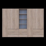 Шкаф для одежды Doros Гелар Дуб сонома 3+3ДСП с пеналом 292.4х49.5х203.4 (DRS-011925)