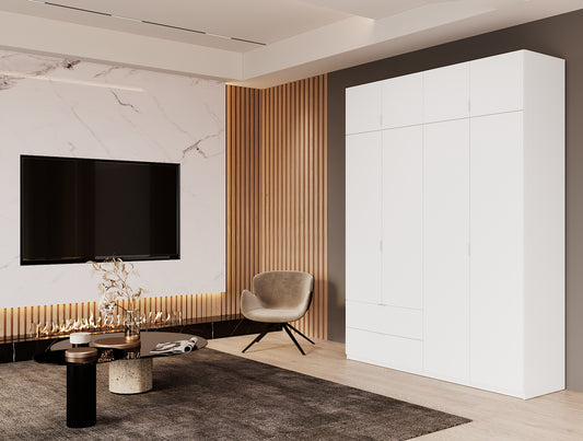 Шкаф распашной с антресолью Doros Лукас 180х50х240 см Белый (DRS-011191)