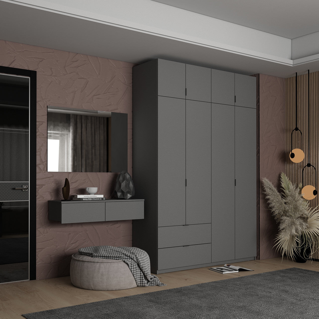 Комплект мебели Doros Левия + зеркало Графит 100х32х100 (42005236)