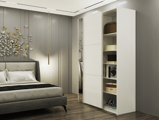 Шкаф-купе двухдверный Doros G-Caiser 160х60х240 см Белый/Зеркало (DRS-011011)