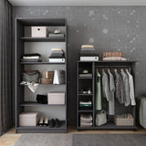 Шкаф распашной с полками Doros Промо 90х48х204 см Графит (DRS-011202)