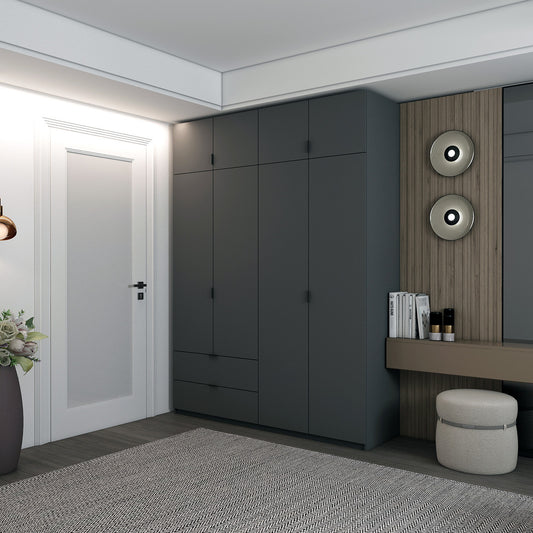 Шкаф распашной с антресолью Doros Лукас 180х50х240 см Графит (DRS-011192)