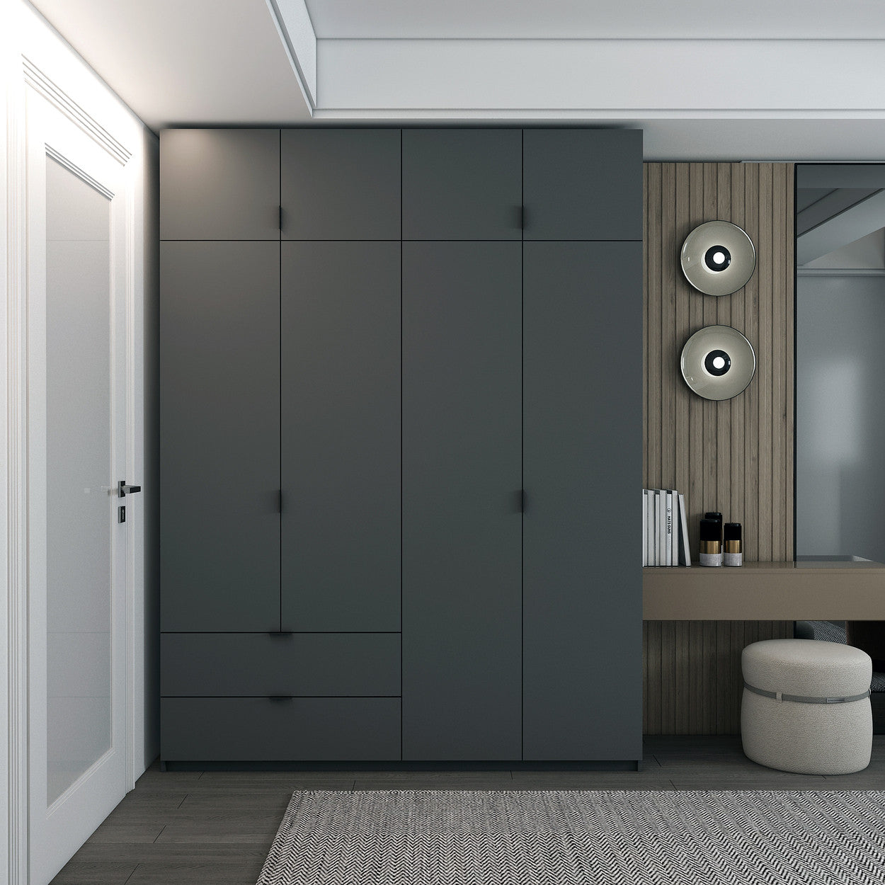 Шкаф распашной с антресолью Doros Лукас 180х50х240 см Графит (DRS-011192)