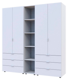 Комплект шкафов для одежды Doros Гелар (3 шт.) 193,2х49,5х203,4 см Белый (DRS-011181)