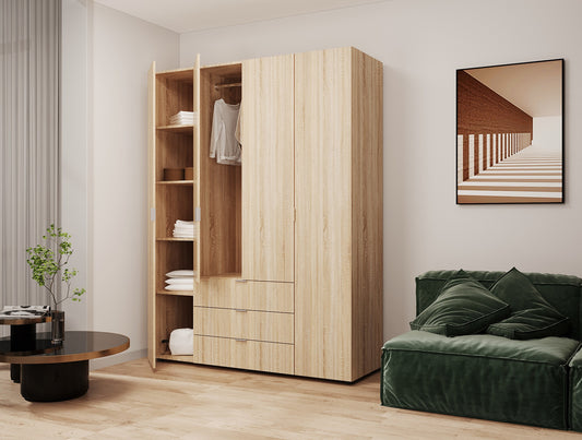 Шкаф распашной для одежды Doros Гелар 155х49,5х203,4 см Дуб сонома (DRS-011102)