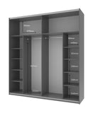 Шкаф-купе двухдверный Doros G-Caiser 220х60х240 см Графит/Белый/Бетон (DRS-011002)