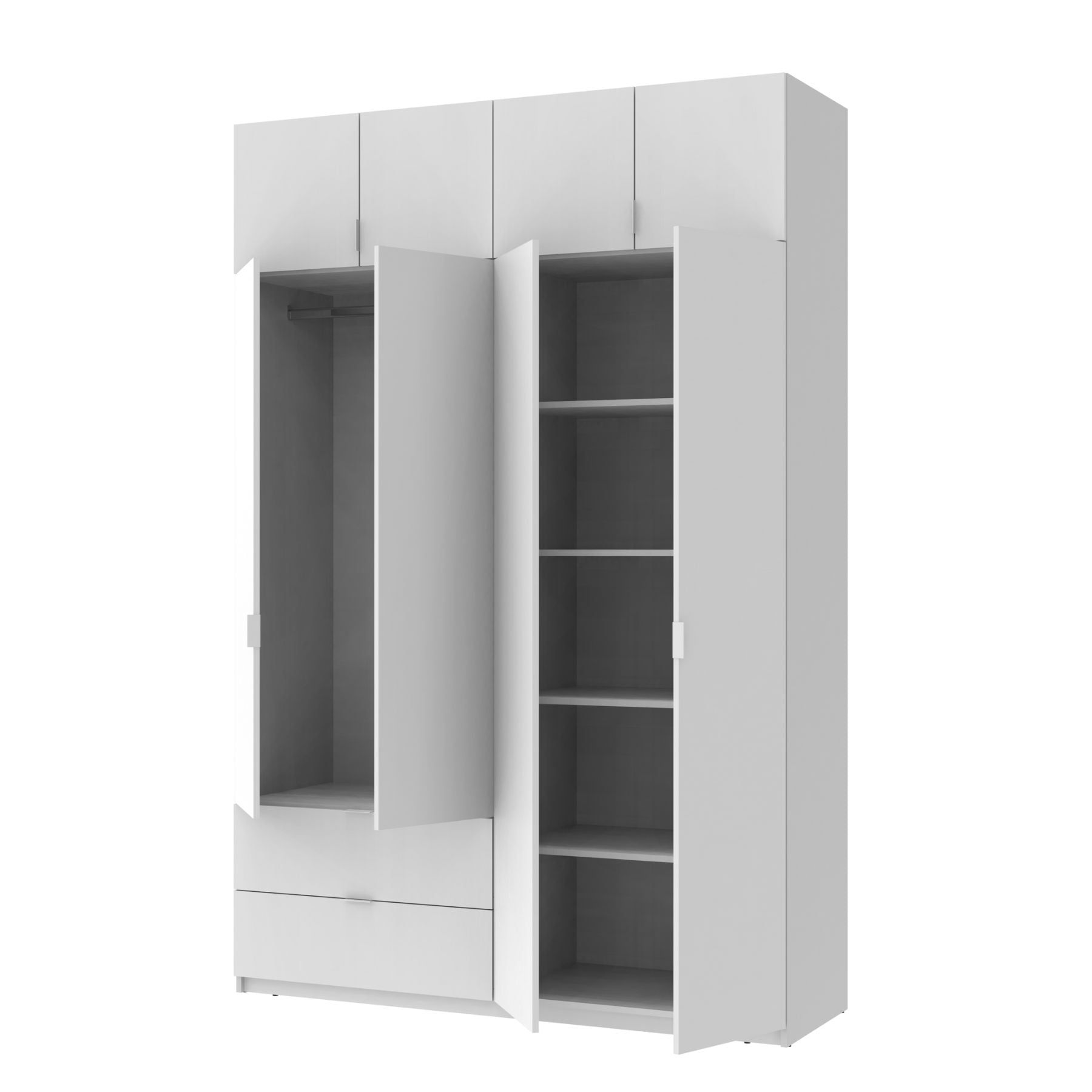 Шкаф распашной с антресолью Doros Лукас 160х50х240 см Белый (DRS-011193)