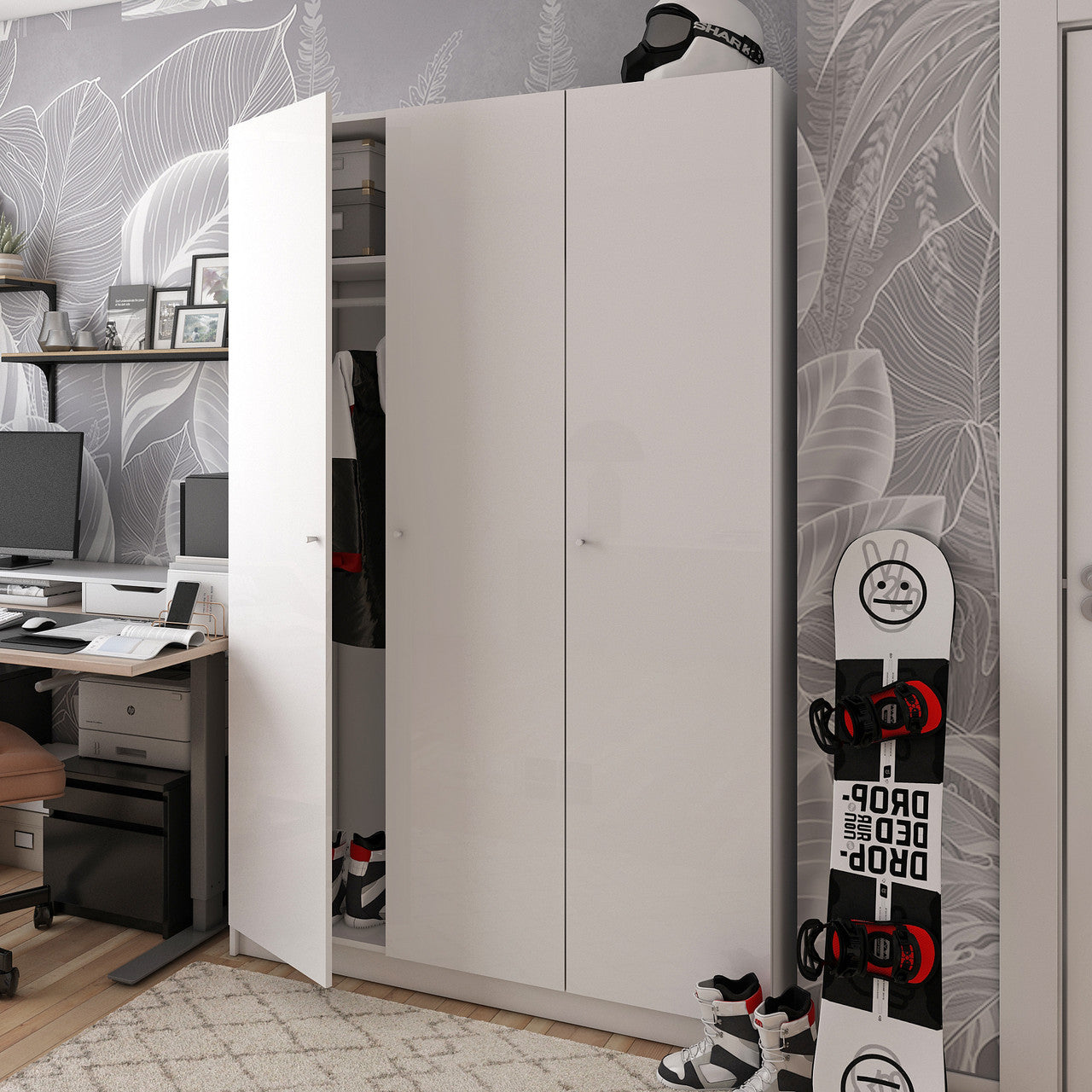 Шкаф распашной для одежды Doros Промо 135х48х204 см Белый (DRS-011204)