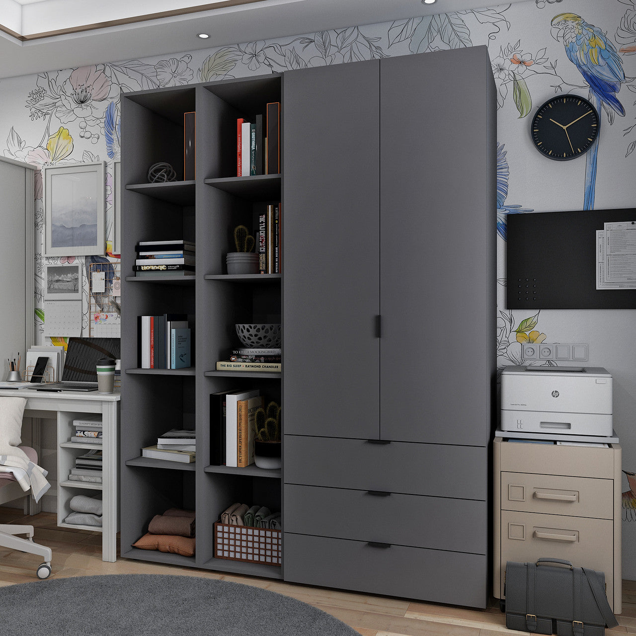 Комплект шкафов для одежды Doros Гелар (3 шт.) 153,9х49,5х203,4 см Графит (DRS-011143)