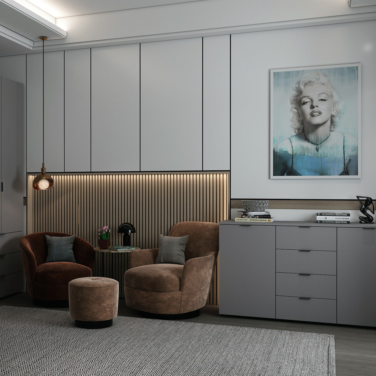 Комод в спальню Doros Рон 5 140х38х81 см Графит (DRS-011301)