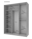 Шкаф-купе Doros Сити Лайт Кашемир 1 ДСП/2 зеркала 180х60х225 (80736368)