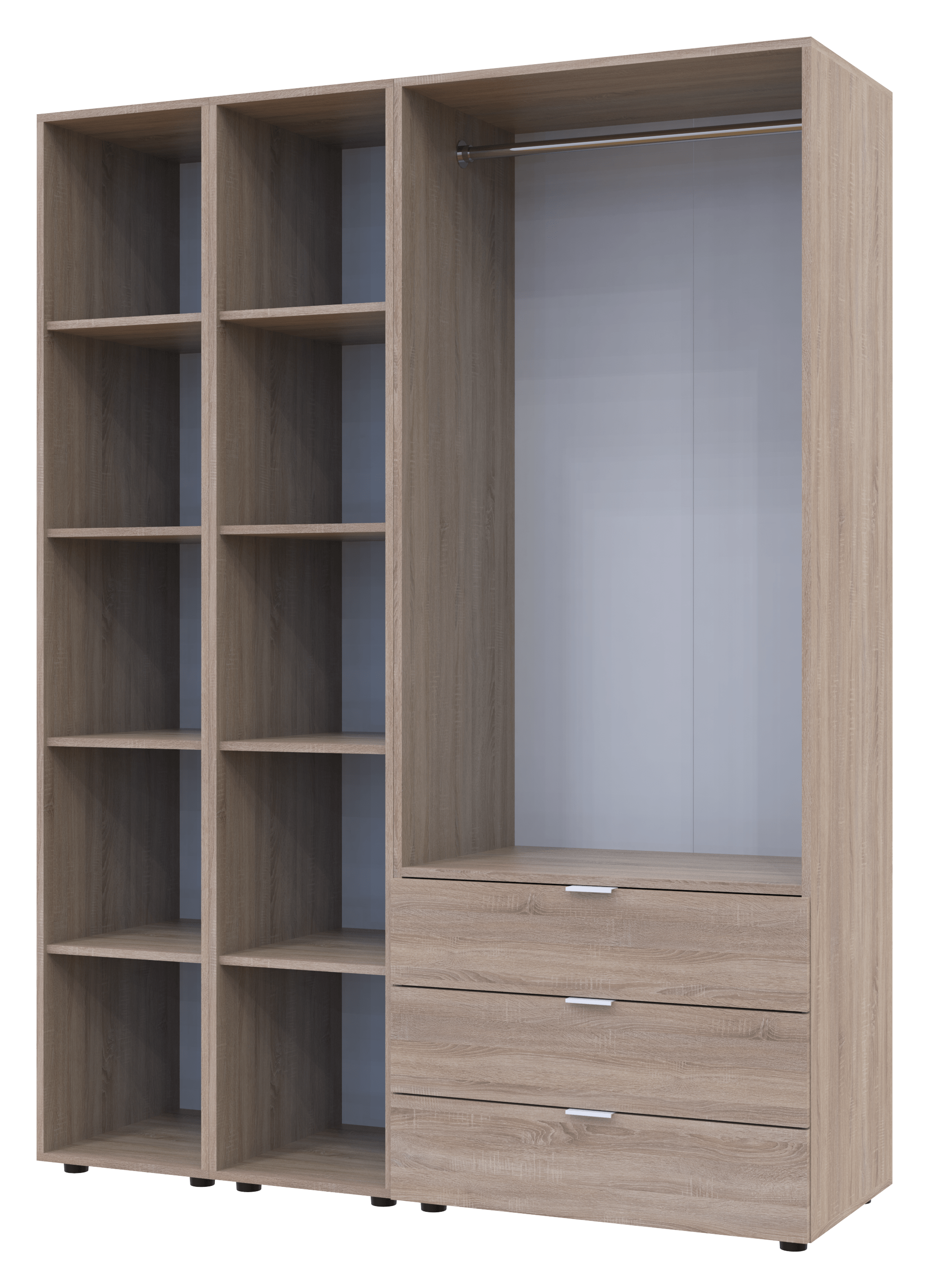 Комплект шкафов для одежды Doros Гелар (3 шт.) 153,9х49,5х203,4 см Дуб сонома (DRS-011144)