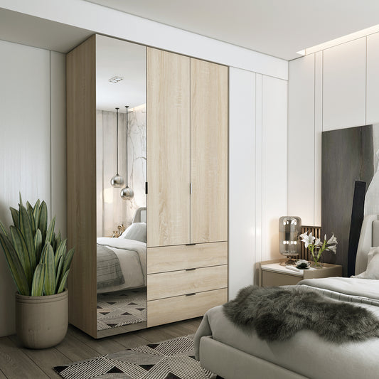 Комплект шкафов для одежды Doros Гелар (2 шт.) 116,5х49,5х203,4 см Зеркало/Дуб сонома (DRS-011134)