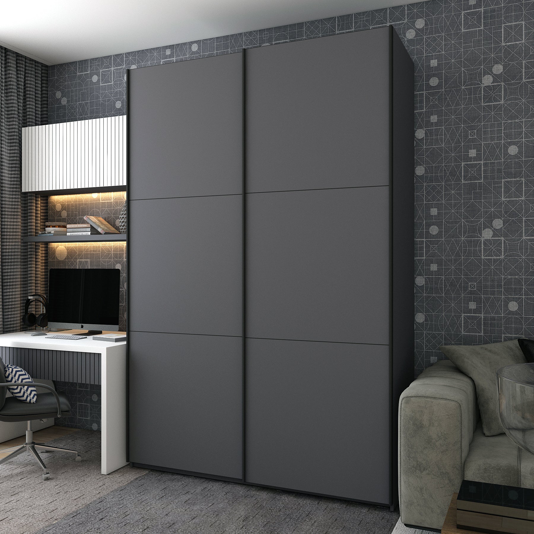 Шкаф-купе двухдверный Doros G-Caiser 160х60х240 см Графит (DRS-011035)