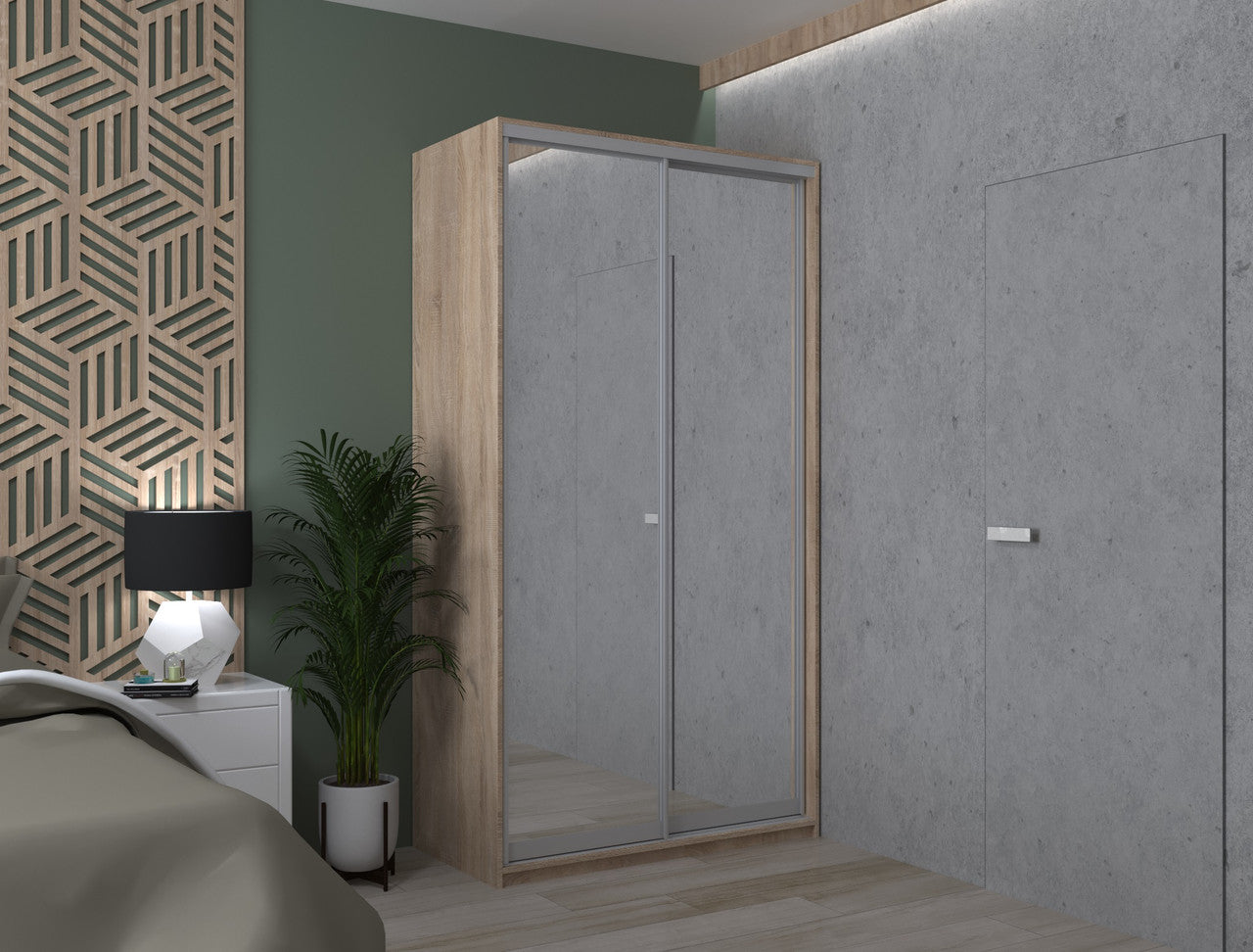 Шкаф-купе двухдверный Doros Сити Лайт 120х60х225 см Дуб сонома/2 Зеркала (DRS-011086)