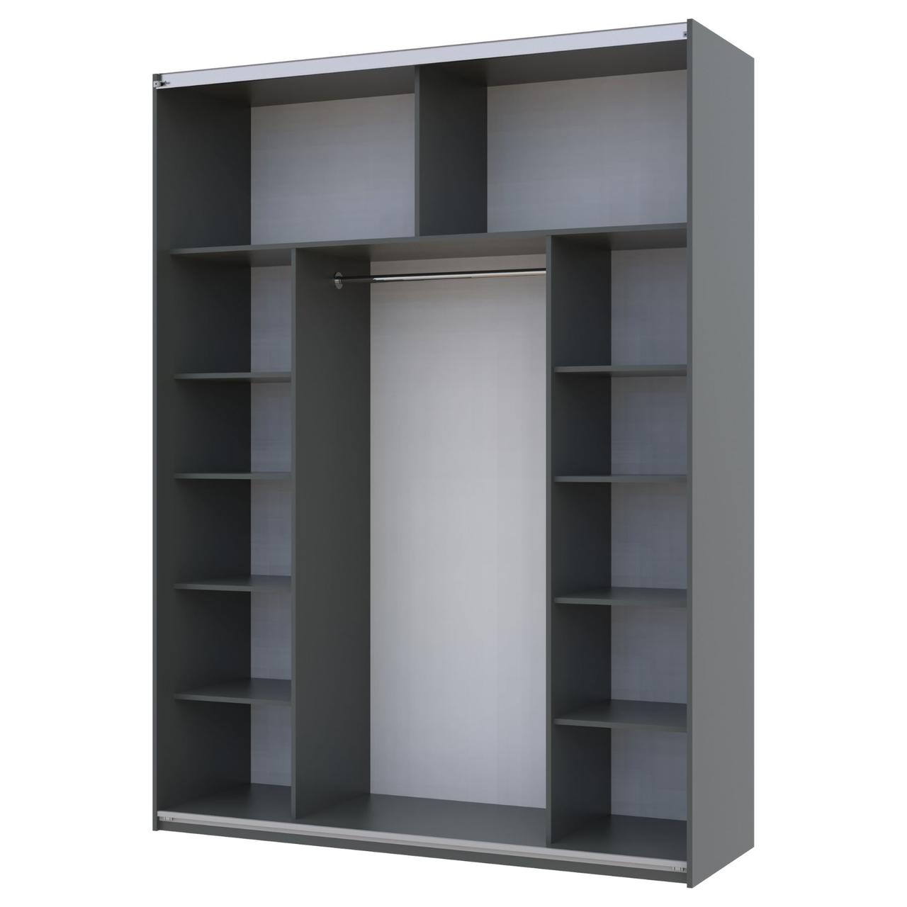 Шкаф-купе двухдверный Doros G-Caiser 180х60х240 см Графит/Дуб евок/1 Зеркало (DRS-011227)