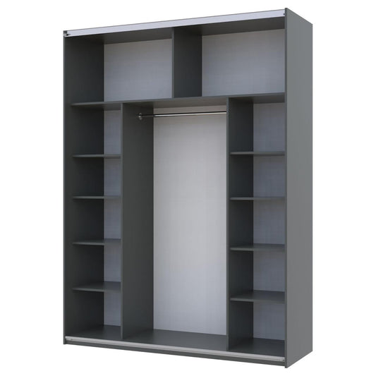 Шкаф-купе двухдверный Doros G-Caiser 180х60х240 см Графит/Дуб евок/1 Зеркало (DRS-011227)