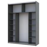 Шкаф-купе двухдверный Doros G-Caiser 180х60х240 см Графит/Дуб евок/1 Зеркало (DRS-011227)