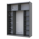 Шкаф-купе двухдверный Doros G-Caiser 180х60х240 см Графит/Дуб евок/1 Зеркало (DRS-011227)