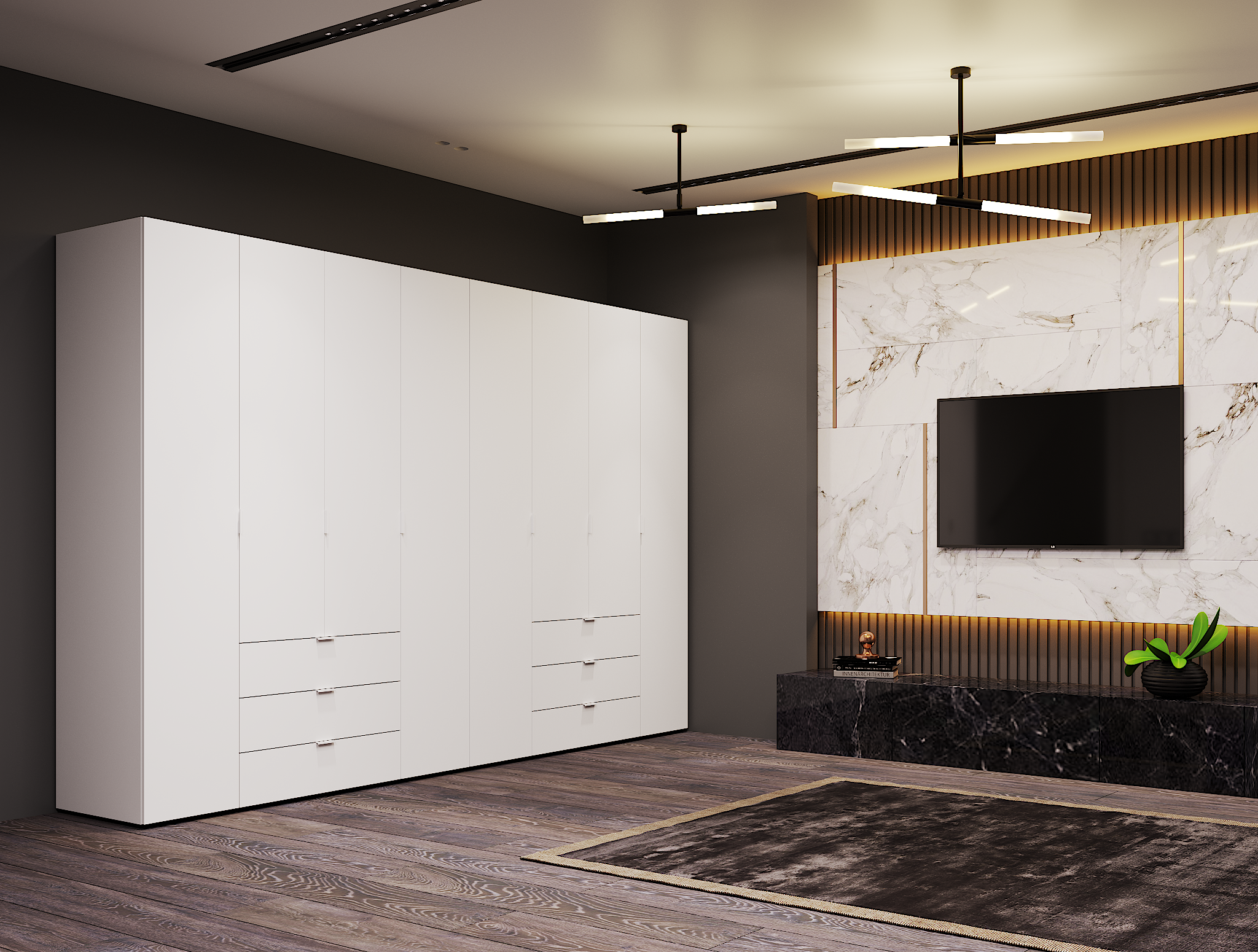 Комплект шкафов для одежды Doros Гелар (2 шт.) 310х49,5х203,4 см Белый (DRS-011116)