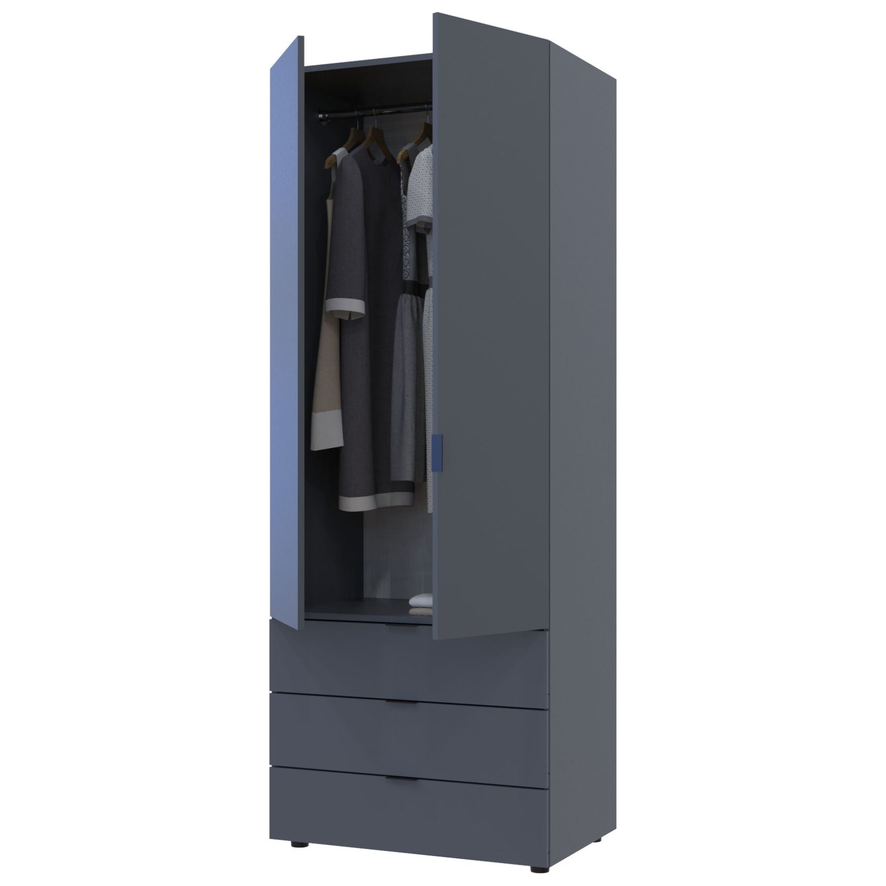 Шкаф распашной для одежды Doros Гелар 77,5х49,5х203,4 см Графит (DRS-011107)