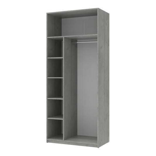 Шкаф распашной для одежды Doros Кен 90х52х210 см Белый/Бетон (DRS-011187)