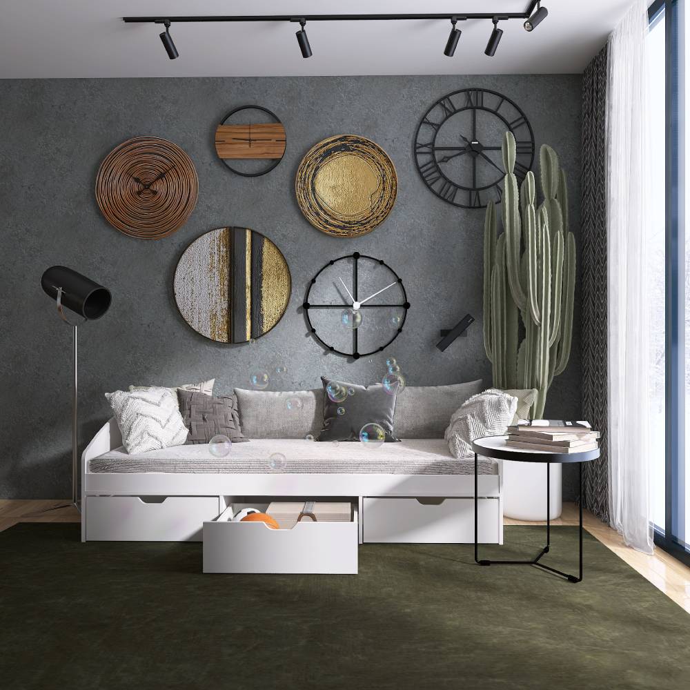 Кровать односпальная с ящиками Эверест Комфорт 3 193х84х59 см Нимфея Альба (DTM-5726)