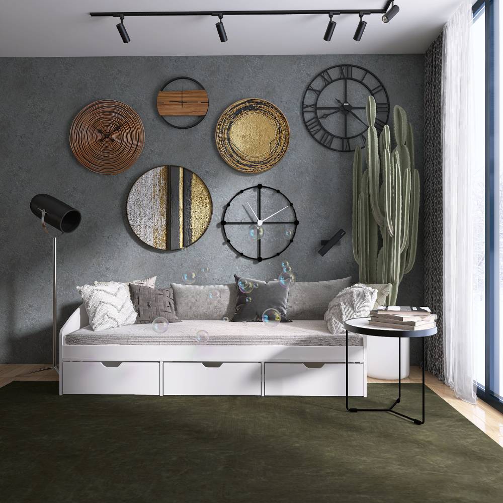 Кровать односпальная с ящиками Эверест Комфорт 3 193х84х59 см Нимфея Альба (DTM-5726)