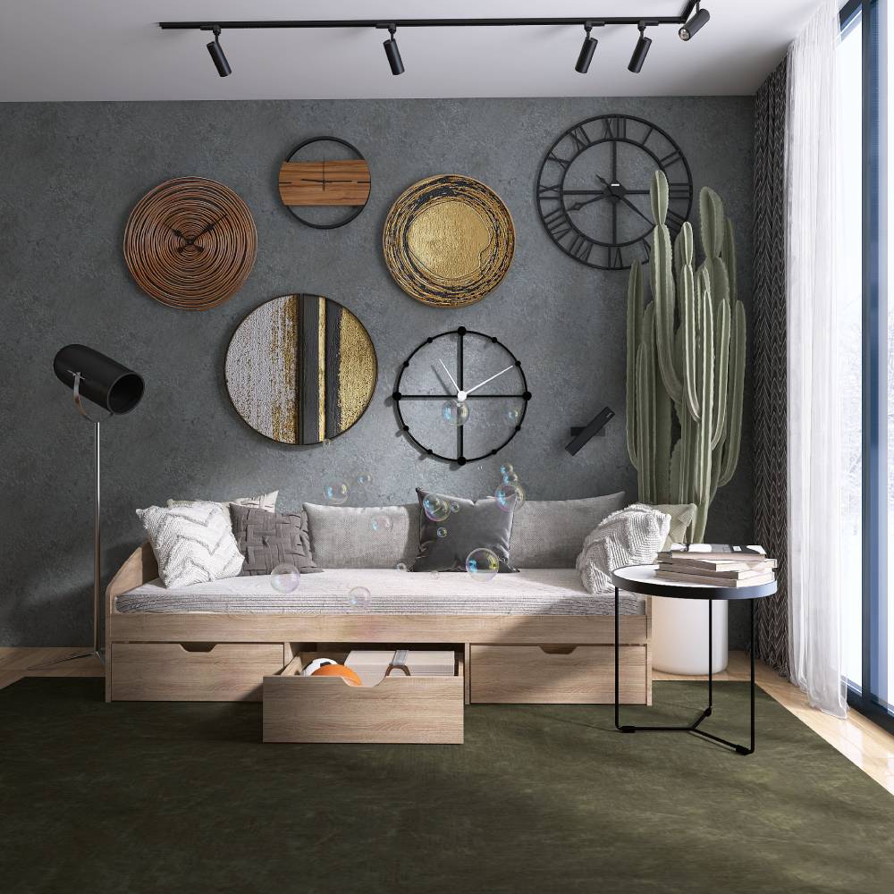 Кровать односпальная с ящиками Эверест Комфорт 3 193х84х59 см Дуб сонома (DTM-5727)