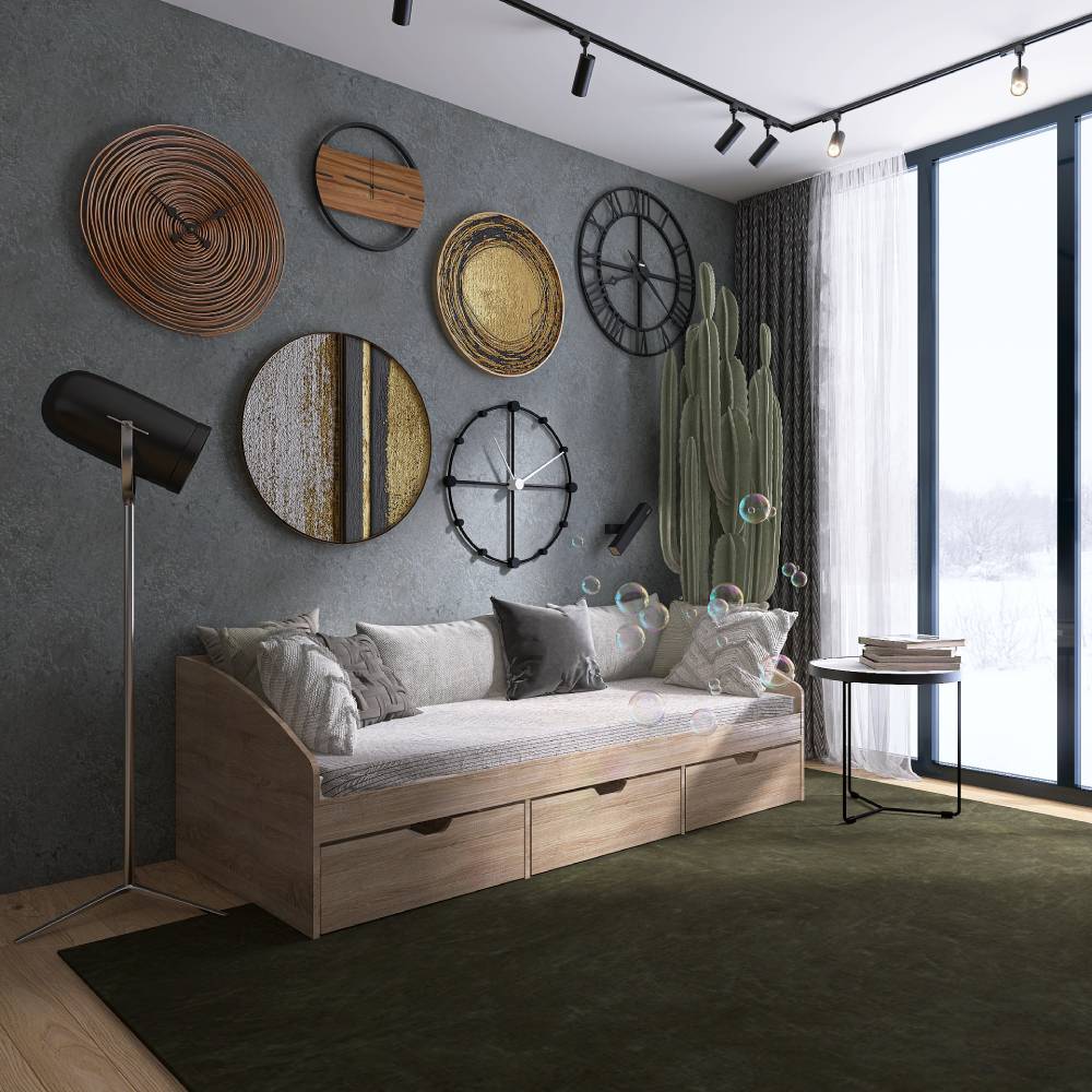 Кровать односпальная с ящиками Эверест Комфорт 3 193х84х59 см Дуб сонома (DTM-5727)