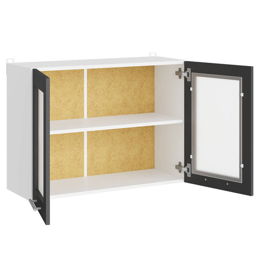 Кухонный модуль витрина Эверест Эко 800 дуб крафт белый/графит 80х30х58 см (DTM-071002)