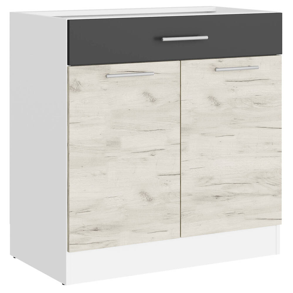 Кухня модульная Эверест Эко набор №4 дуб крафт белый/графит/белый 2,6 м столешница Скай (DTM-071061)