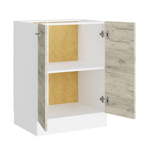 Кухонный модуль нижний Эверест Эко 600 дуб крафт белый/белый (без столешницы) 60х46х82 см (DTM-071025)