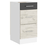 Кухонный модуль на 3 ящика Эверест Эко 400 дуб крафт белый/графит/белый (без столешницы) 40х46х82 см (DTM-071033)