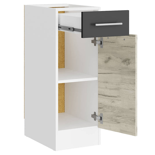 Кухонный модуль нижний с шухлядой Эверест Эко 300дуб крафт белый/графит/белый (без столешницы) 30х46х82 см (DTM-071031)