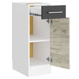 Кухонный модуль нижний с шухлядой Эверест Эко 300дуб крафт белый/графит/белый (без столешницы) 30х46х82 см (DTM-071031)