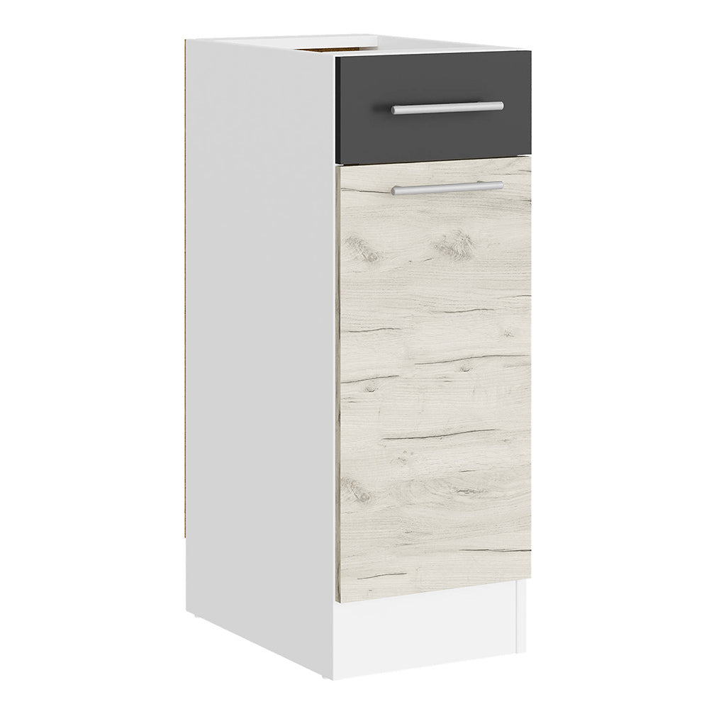 Кухонный модуль нижний с шухлядой Эверест Эко 300дуб крафт белый/графит/белый (без столешницы) 30х46х82 см (DTM-071031)