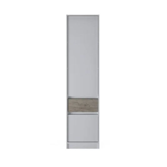 Шкаф-пенал закрыт с полками и ящиком Эверест Стайл-500 50х39х203 см Нимфея Альба (белый)/Дуб крафт серый (DTM-071165)