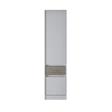 Шкаф-пенал закрыт с полками и ящиком Эверест Стайл-500 50х39х203 см Нимфея Альба (белый)/Дуб крафт серый (DTM-071165)